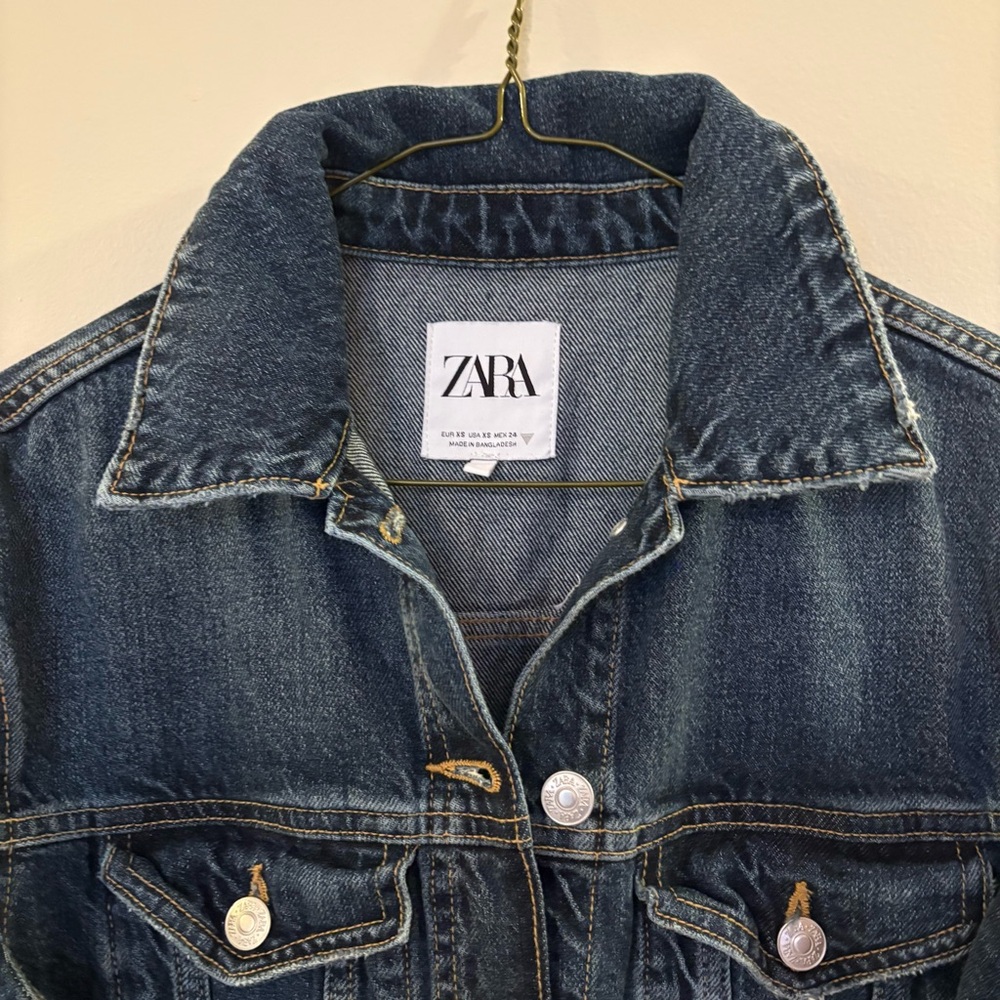Zara Dark Blue Denim long Romper Women’s Sz XS, may fit S, like new - Picture 4 of 12